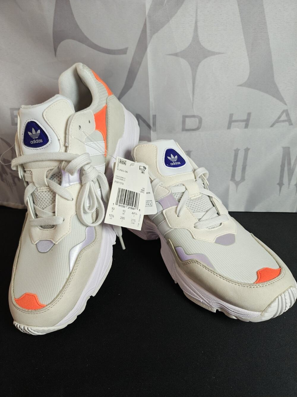 ADIDAS Men's 10.5 Yung-96 White/Orange/Beige NWT